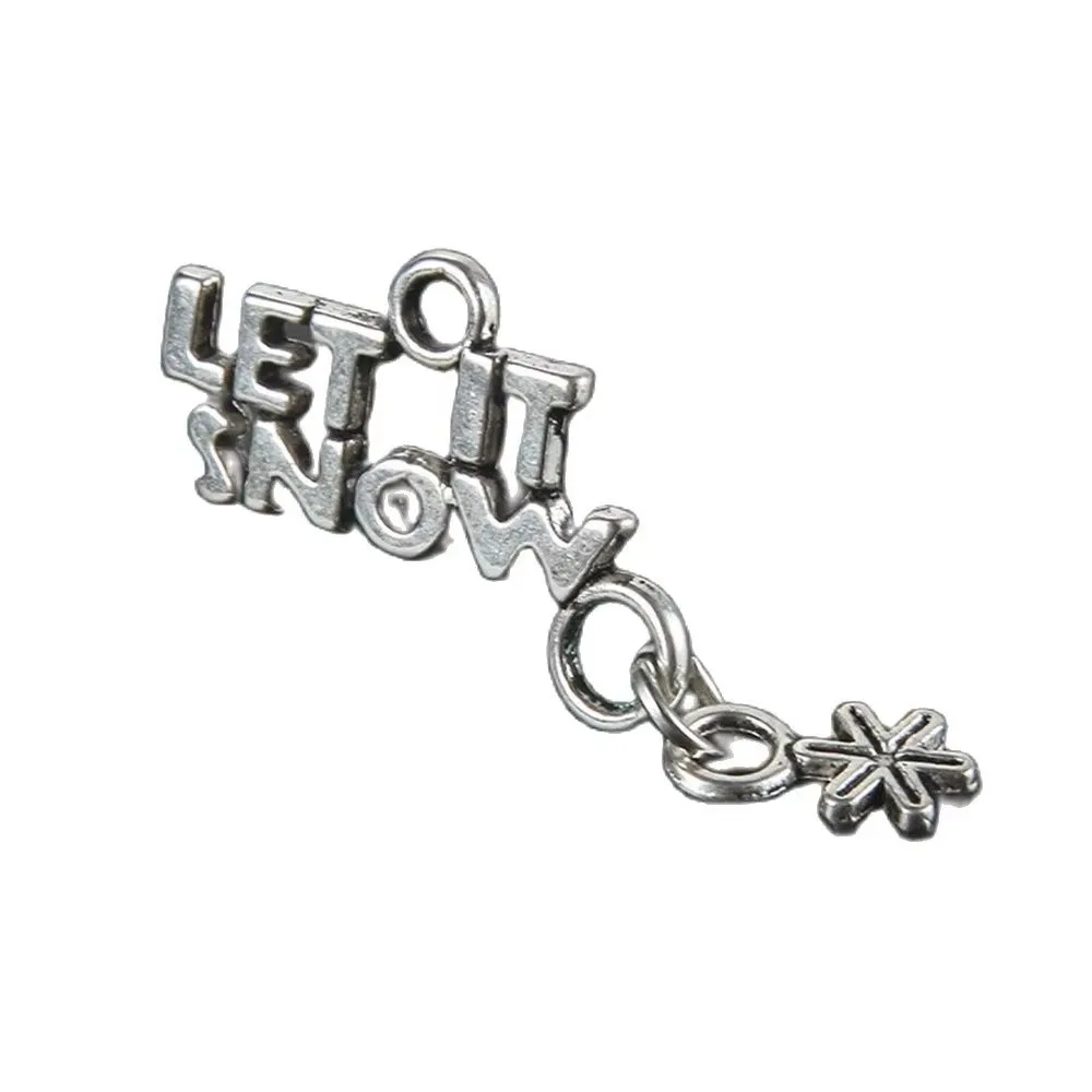 Yamily 10pcs/18*9mm Antique Let it Snow Charm Pendant Making DIY Handmade Tibetan Silver Finding Jewelry