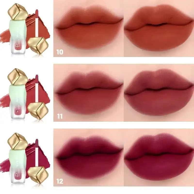 マットリキッドリップスティック 12 色防水ベルベットリップグロス長期持続転写防止ブラッシュアイシャドウクリームメイクアップ