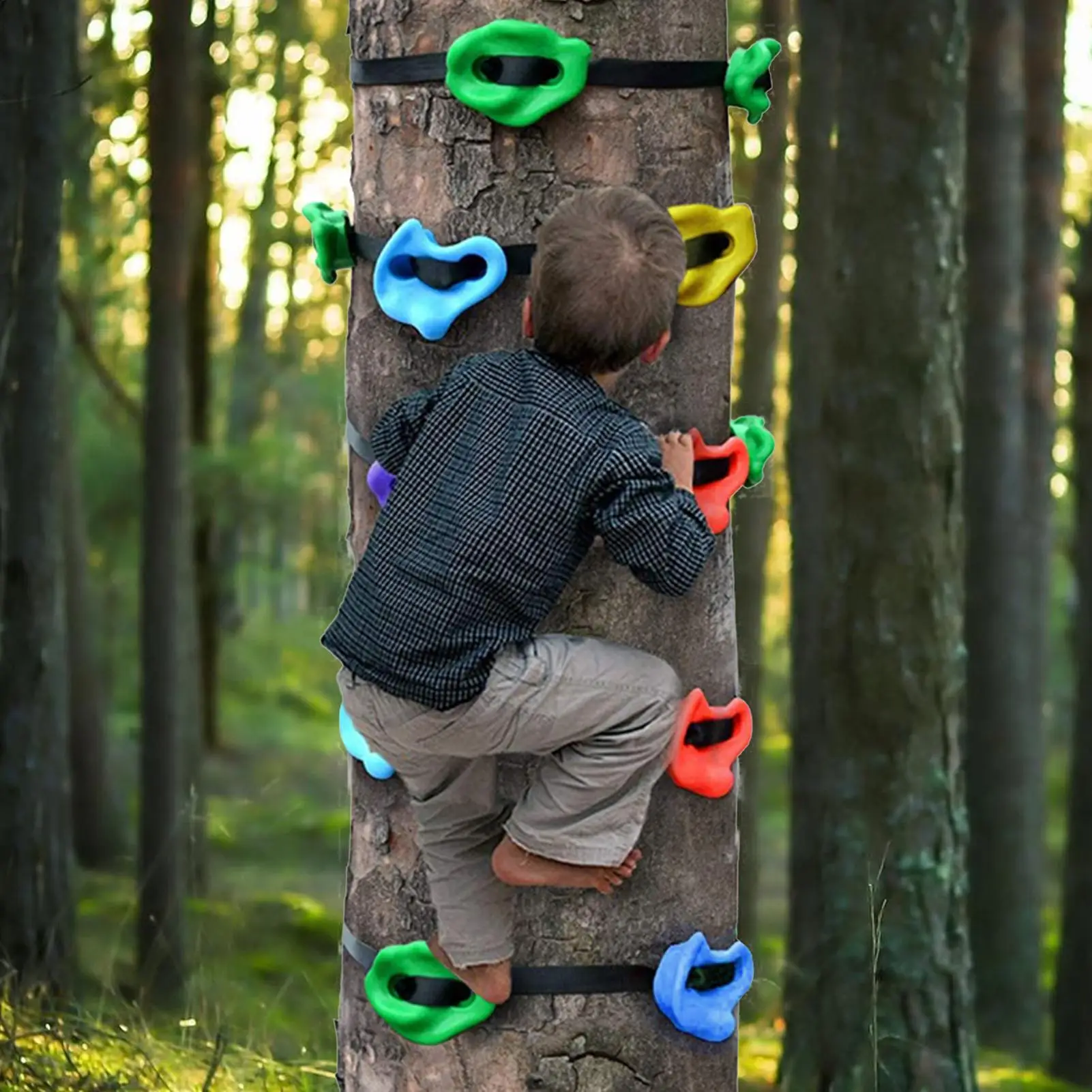 Tree Climbing Holds Climbing Hand Holds Ladder Playset For Backyard Doorway Home Ceiling Gymnastics Outside Park Garden