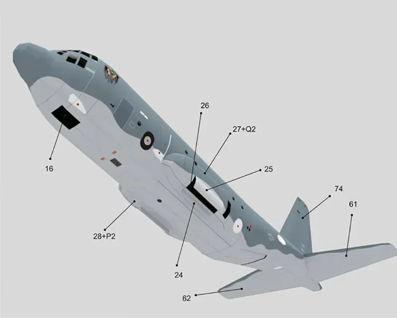 Spooky Gunship Attack Scala 1:100 AC-130U Aereo da caccia fai da te Carta Puzzle 3D Modello di assemblaggio Gioco Regalo di compleanno per bambini Giocattolo