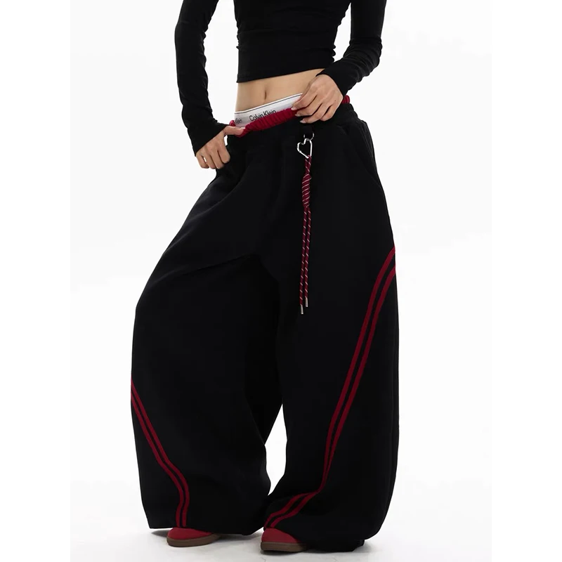 Women Stripe Baggy Y2k Sports Pants Harajuku Streetwear Gray Sweatpants Oversiz… - Image 6