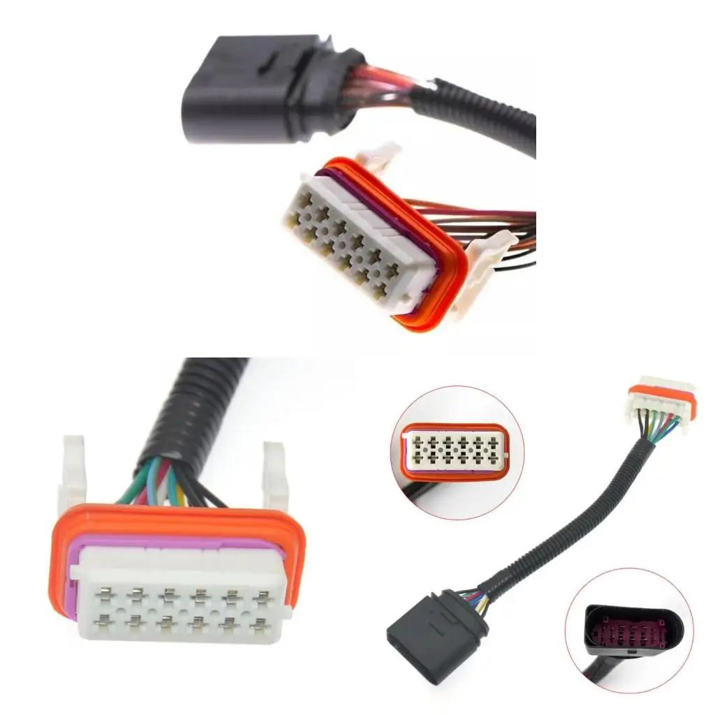 High Performances Automotive Headlight Wire Harness Cable Connector 12 Pin Plugs & Play Easy Installation for 7L6971071A