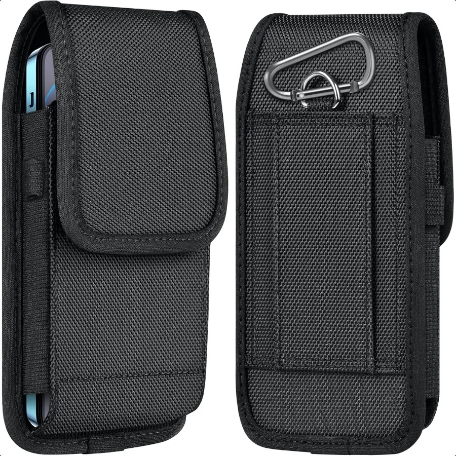 

ykooe Cell Phone Pouch Nylon Belt Holster Case Compatible with iPhone 16 15 14 13 12 11 Pro Models XR Samsung Galaxy S20 S21 S2