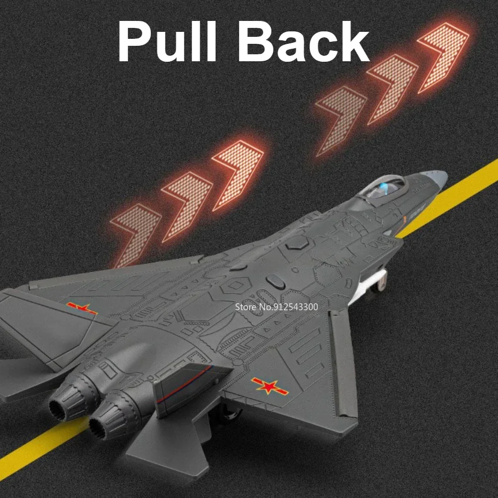 1:68 J-31 Stealth Fighter Model Speelgoed Auto Lichte Muziek Militaire Vliegtuigen Legering Diecast Pull Back Vliegtuig Modellen Desktop Ornament Gift