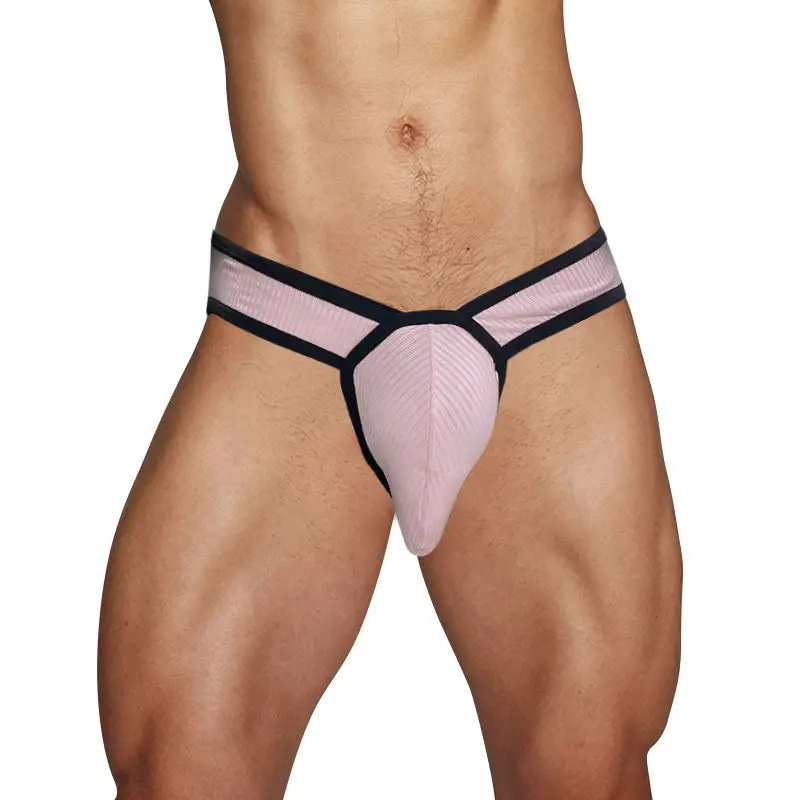 High Fork Sexy Men's Triangle Underwear Cotton Breathable Low Waist Peach Hip  U Pouch Bulge PantiesErotic Lingerie Underpants