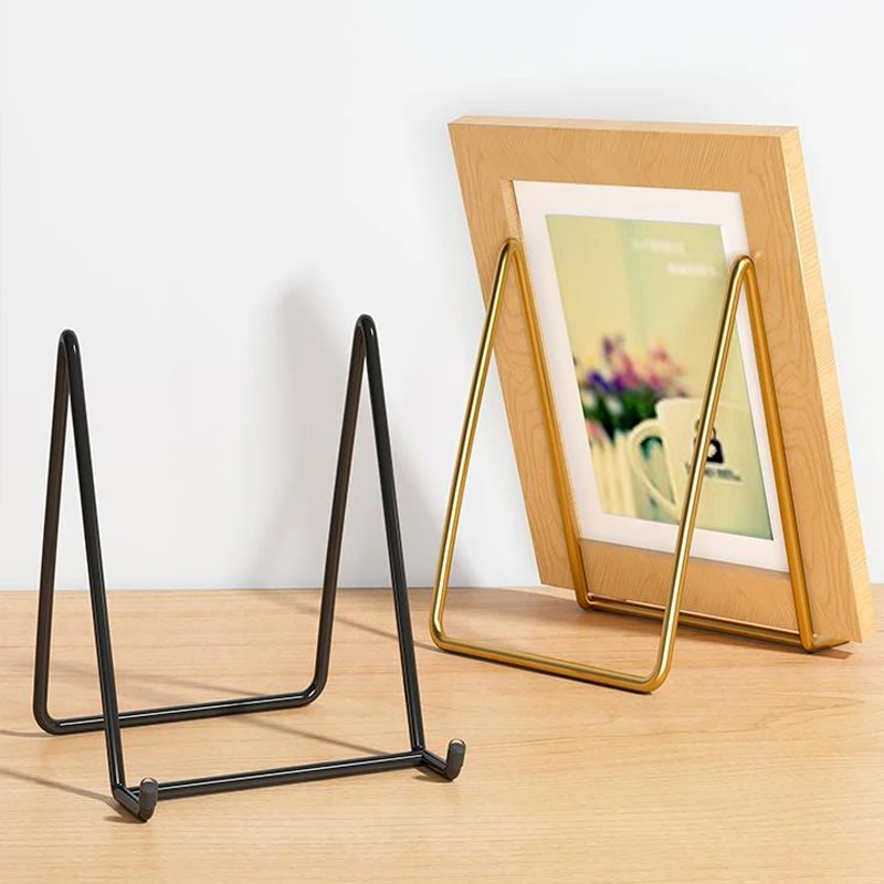 S/M/L/XL الحديد الفن إطار الصورة حامل صور كتاب مجلة رف شاشة لوحة السلطانية الركيزة حامل تخزين المنزل الزينة