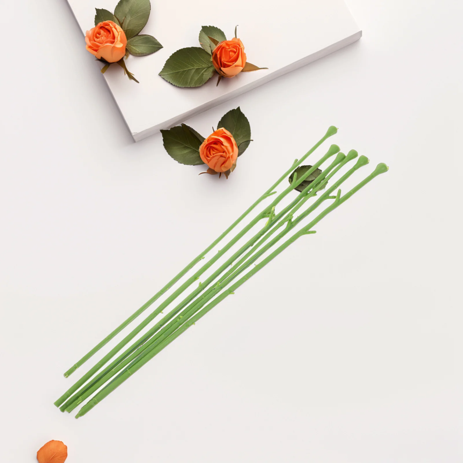 50 Stück grüne DIY-Blumenstiele, Bastelstange für künstliche Blumen, Seife, Rose, Nelke, Sonnenblume, Dekorationszubehör