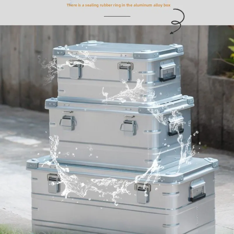 Camping with lock car back box aluminum alloy box home storage box