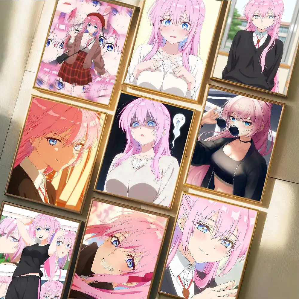 Anime S-Shikimori's Not Just a Cutie Shikimori Miyako Poster Self-adhesive Art Waterproof Paper Sticker Coffee House Bar Room