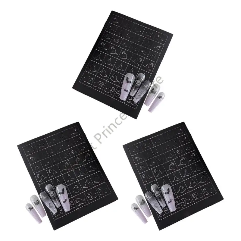 BX0F świąteczny szkielet naklejki na paznokcie naklejki samoprzylepne puste szablony na Halloween zdobienie paznokci łatwe do w