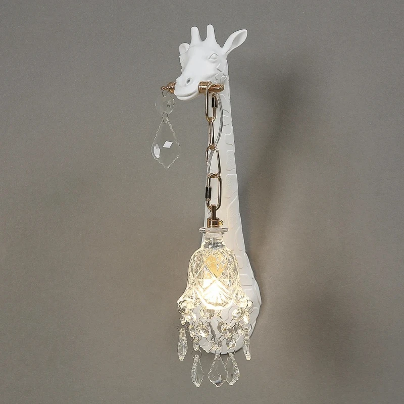 Resin Giraffe Led Wall Lamp for Bedside Lighting Corridor Living Room Decor Light G9 Bulb Golden Lamp Body Hot Sales view 6