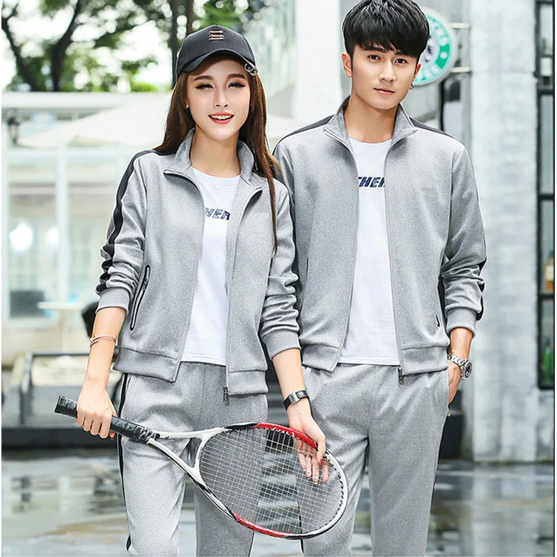 Women's Sportswear Spring And Autumn Long Pants Long-Sleeved Shirt Two-Piece Running Suit Couple Leisure Suit Men's Sportswear