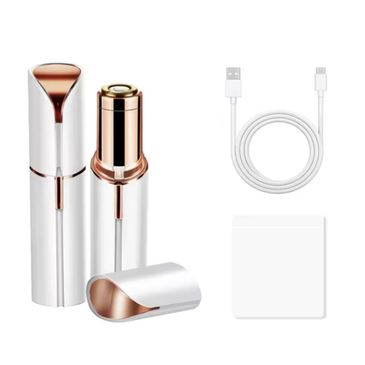 Rasoio sopracciglia elettrico Mini Epilatore per sopracciglia Forma di rossetto facciale Depilazione Strumento portatile per rasoio indolore per donna