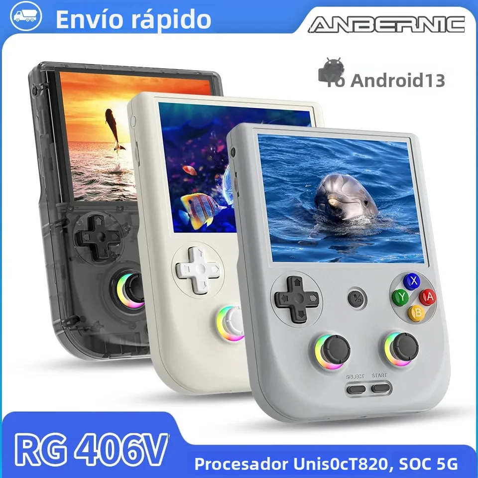 Consola de Juegos Portátil Anbernic RG 406V, Pantalla Táctil IPS