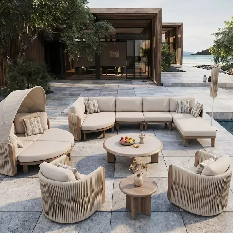All Weather Aluminium Modular Outdoor Furniture Hotel Outside Seating Set Courtyard Garden Sofa