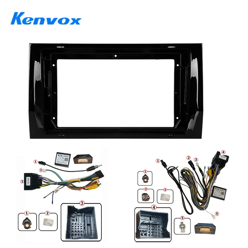 

For Skoda Kodiaq 2016 - 2021 Karoq NU7 2017 2021 Android Car radio 2 Din Stereo Mounting Bezel Faceplate Frame Kit wire harness