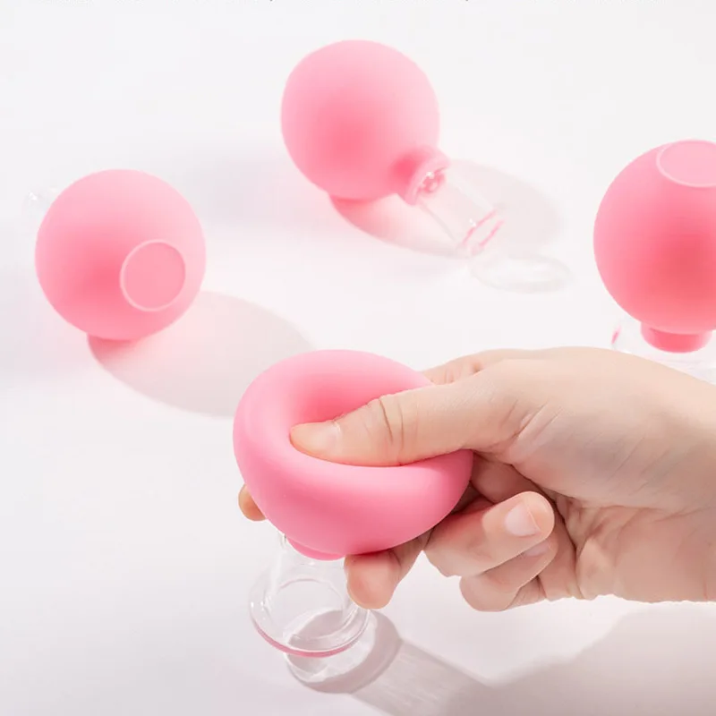 

4PCS Vacuum Cupping Glass Jar Cellulite Massager For Face Acupuncture Suction Cup Slimming Fat Burning Health Care Face Sucker