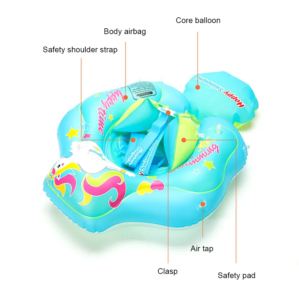 Baby Swimming Ring Inflatable Swim Ring with Sunshade Beach Water Toys Baby Pool Toy Infant Floating Ring for Kids Toddlers