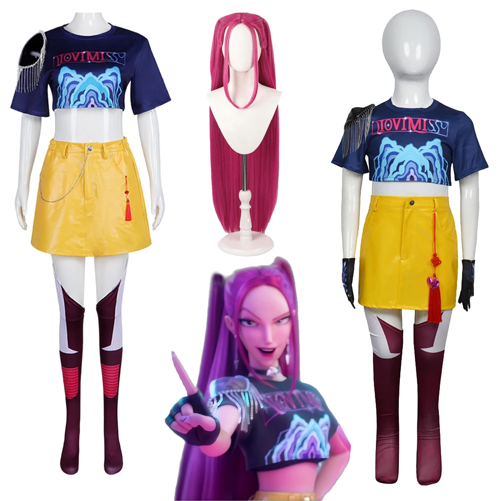 

Demon Hunter of KPop Cosplay Mira Costume Wigs Fantasia Outfit Suit Adult Kids Girls Set Chilren Role Playying Uniform Halloween