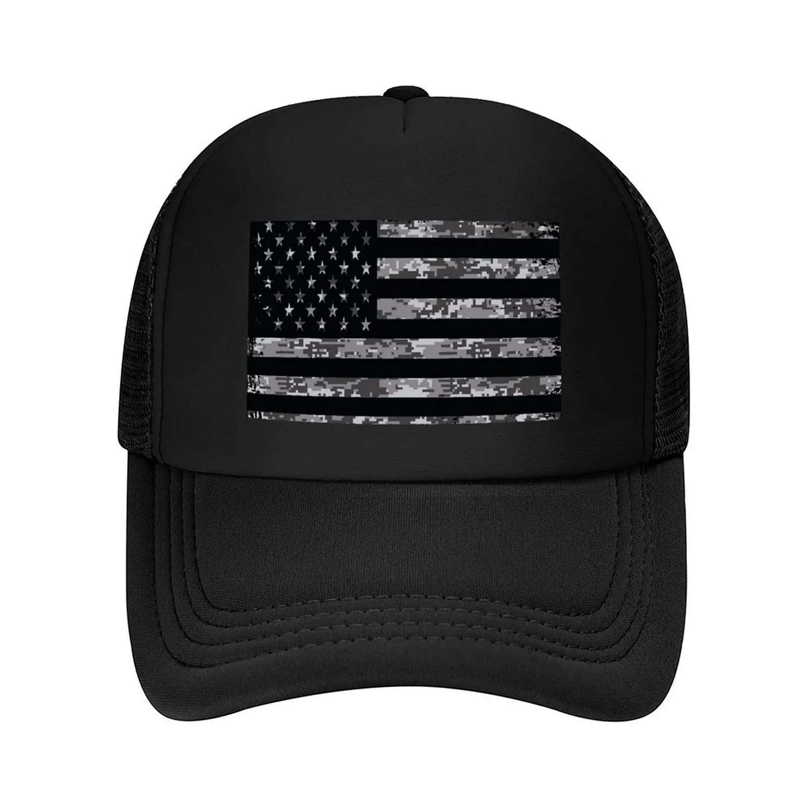 

Digital Camo Grunge American Flag Baseball Cap Hat Beach Kids Hat Male hat Hood Women Caps Men's