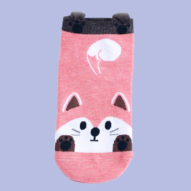 3/8 Pairs Boat Socks Japanese Cute Student Socks New Women's Boat Socks Cartoon Women's Socks Shallow Mouth Ladies' Short Socks