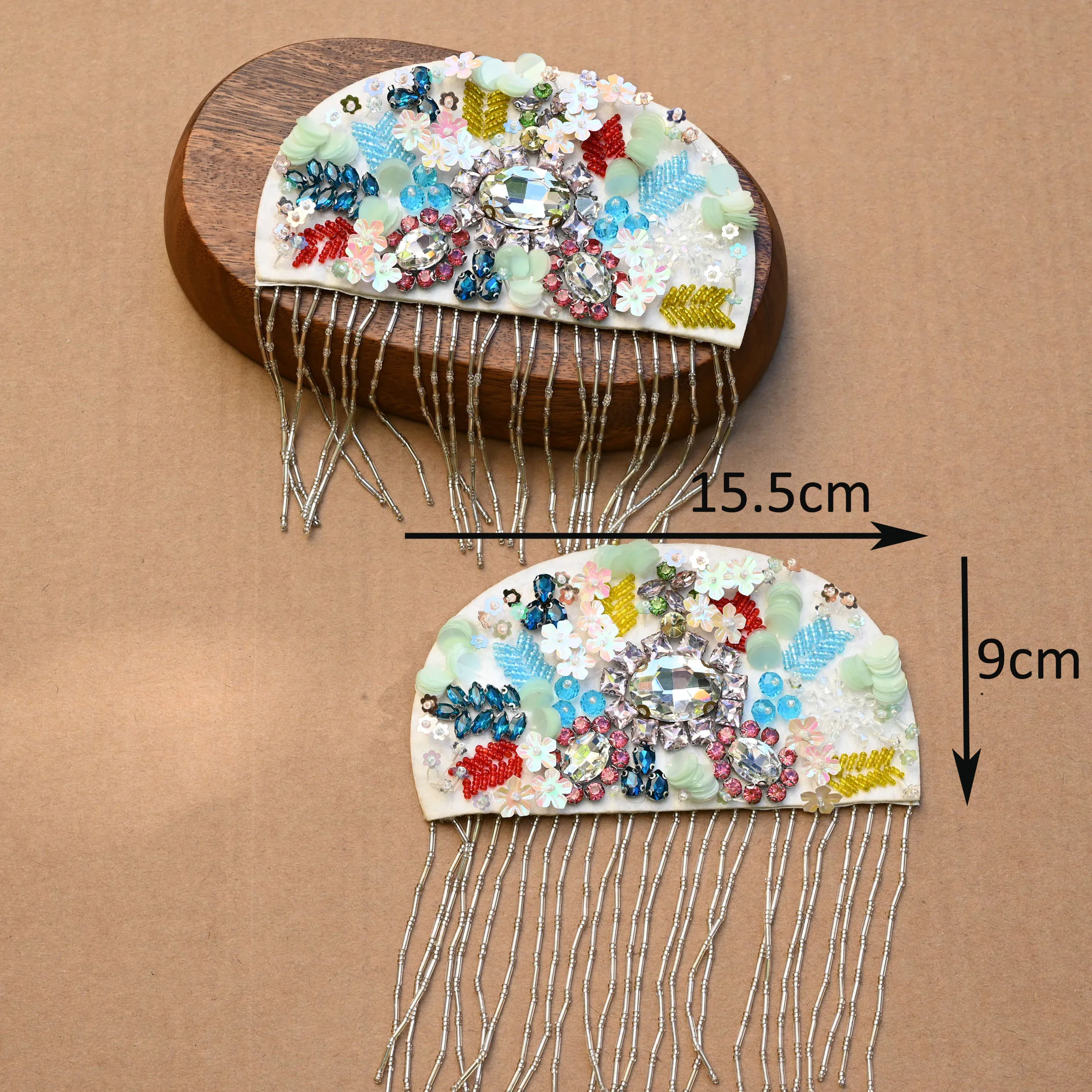 التخليص 2 قطعة/مجموعة مطرز حجر الراين شرابة بقع للملابس DIY خياطة الترتر شارة مطرزة يزين parche حبل #3