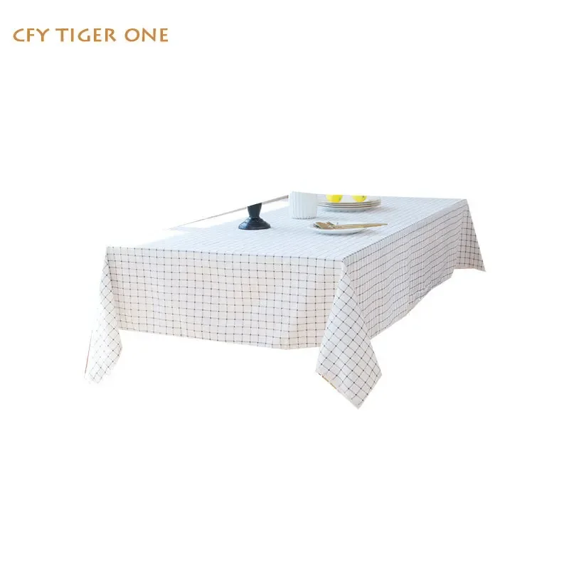 Japanese Style Checkered Tablecloth Antifouling Rectangular Tablecloth Washable and Oil Resistant Coffee Table Mat Table Cover