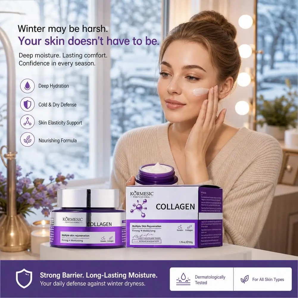 Professional Collagen Face Cream Firming Deep Moisturizing Facail Cream, Multiple Rejuvenation Skin Care, Improve Elasticity 50g