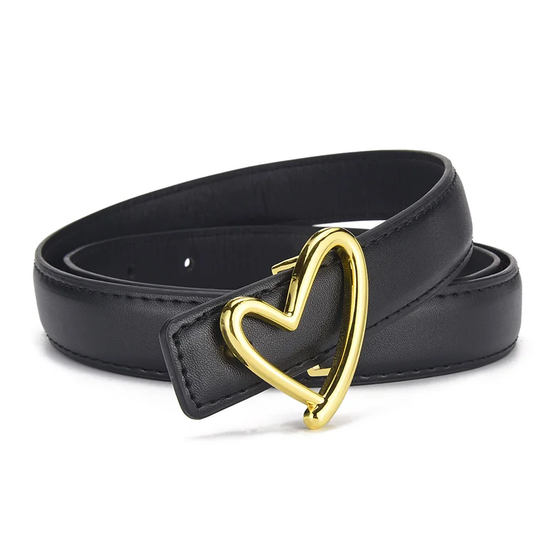 1 stücke frauen Gürtel Modische Herz-Förmigen Schnalle Gürtel High-End-PU Leder Dünnen Gürtel Casual Vielseitig trend Jeans Damen Gürtel – Detail 14