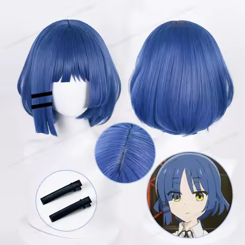 Anime Yamada Ryo Cosplay Wig 30cm Blue Grey Hair With Hairpin Heat Resistant Women Party Wigs + Wig Cap