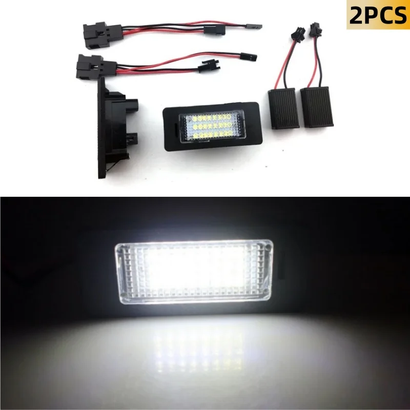 

2pcs Canbus No Error White 12V 18 LED License Plate Lights For Audi A1 A4 B8 A5 S5 A6 S6 A7 Q5 TT TTS LED Number Plate Light