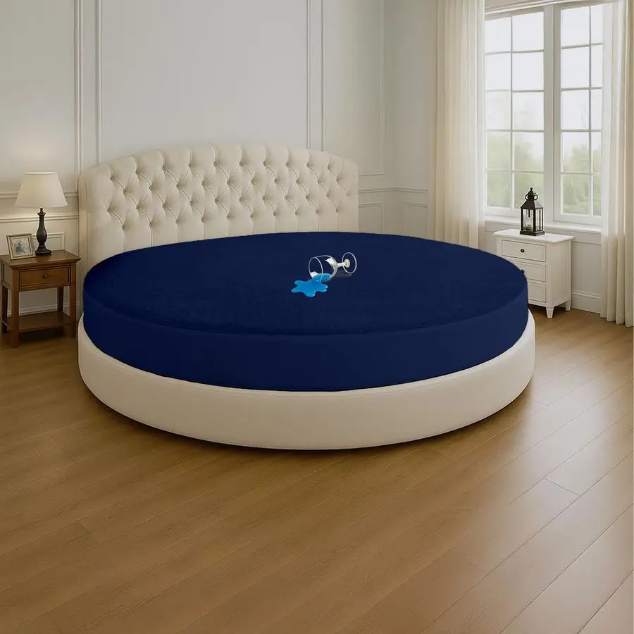 

Водонепроницаемый круглый наматрасник, 76 мм, 15, глубокий карман, стильный махровый хлопковый наматрасник, мягкий, дышащий, am