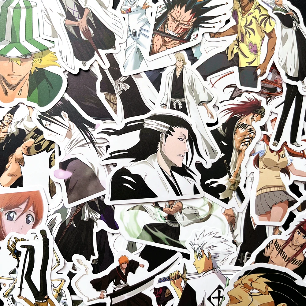 50PCS Bleach: Thousand-Year Blood War Arc Stickers Kurosaki Ichigo Kyoraku Shunsui Character Waterproof Sticker Gift Wholesale