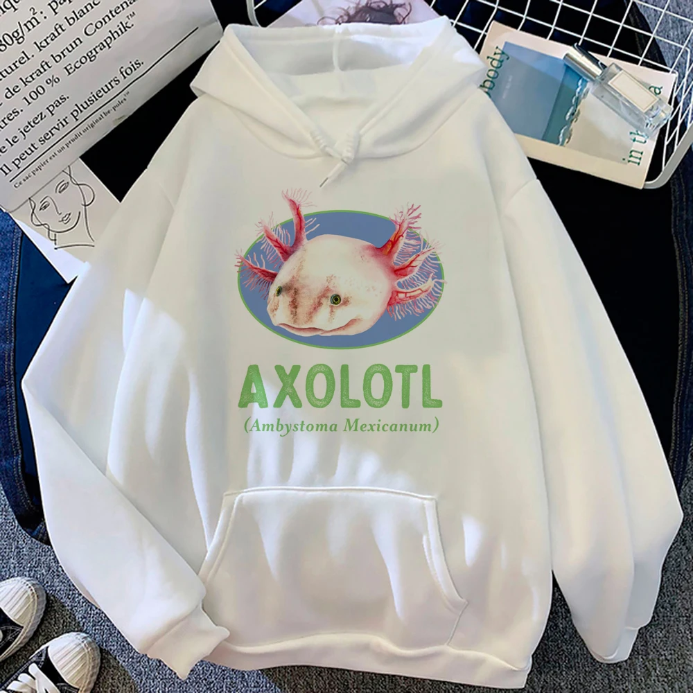 

Axolotl hoodies women long sleeve top Winter aesthetic sweater Pullover women vintage tracksuit