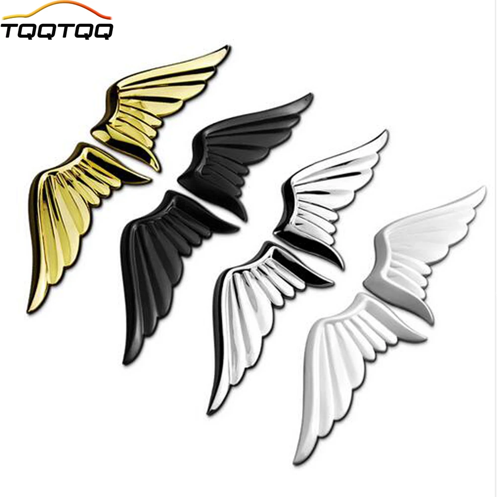 

1Set 3D Metal Angel wing Car Side Fender Rear Trunk Sticker Emblem Badge For Jeep BMW Ford Volvo Nissan Mazda VW