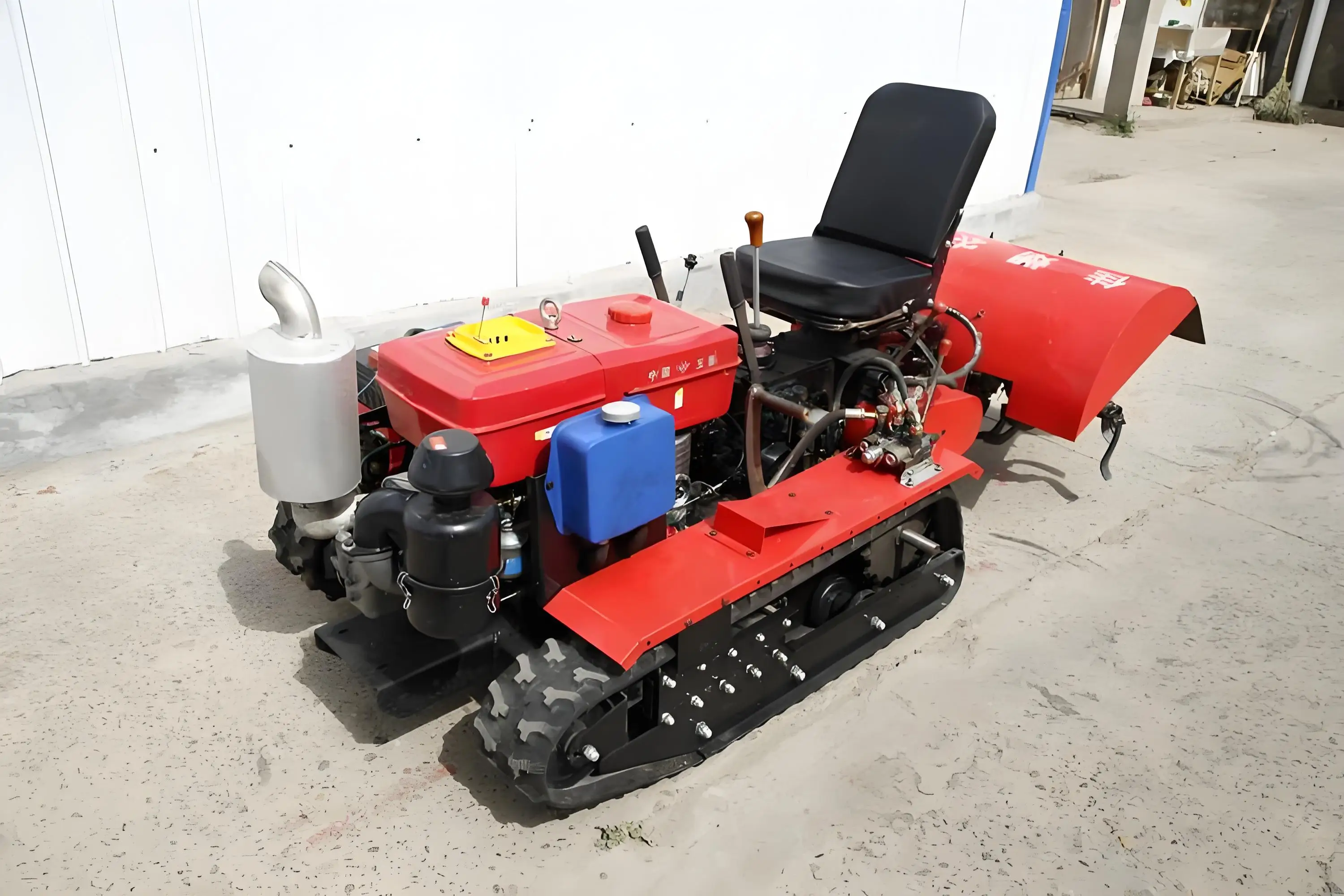 Farm Machinery Mini Power Agricultural Farming Rotavator Rotary Tiller Crawler Remote Control Cultivator