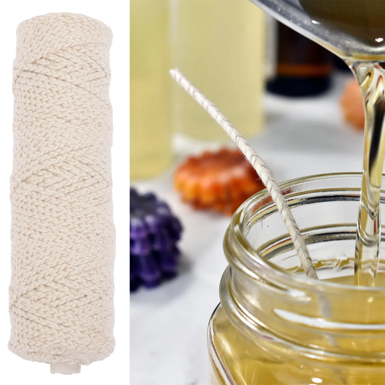 

1 Roll 85M Cotton Wicks for Making DIY Projects Centering Wick for Soy Paraffin Beeswax Alcohol Burner
