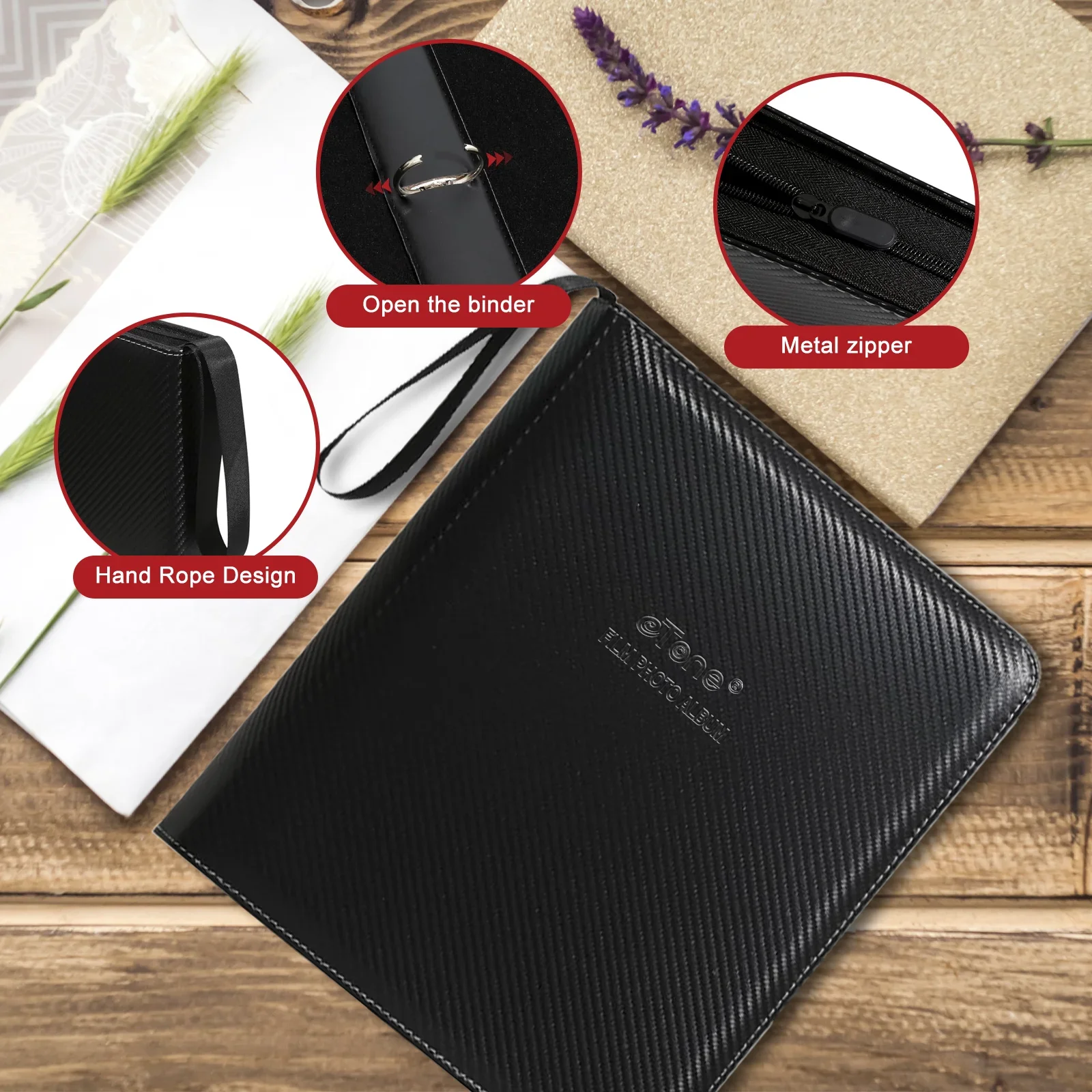 طقم تخزين سلبي من فيلم eTone ألبوم تخزين أرشيف الصور مع 50 قطعة صفحة حامي تخزين سلبي خالية من الأحماض