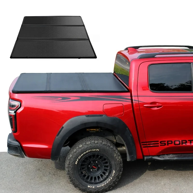 Heavy Duty Pickup Truck Tonneau Cover Tri-Fold Roll-up Bed Cover Fit For Poer F150  Ranger T9