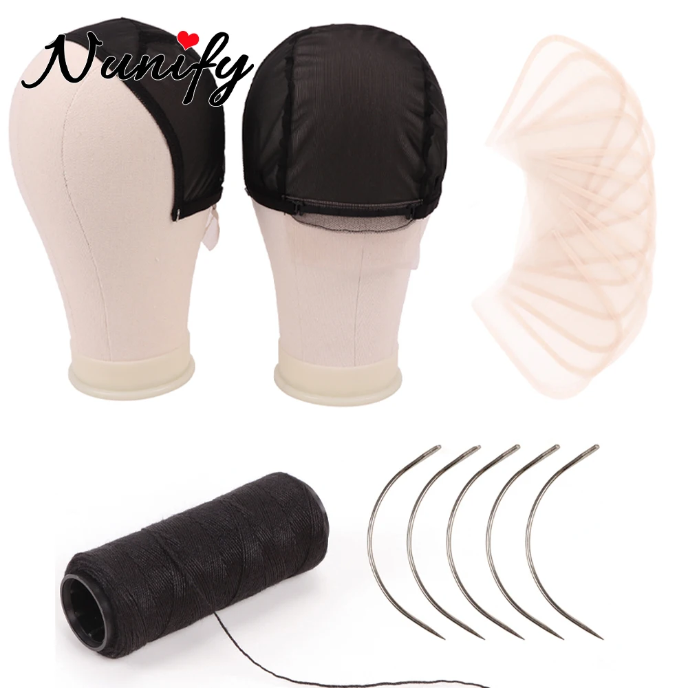 Adjustable Weave Caps for Making Wigs Sewing Thread And Weaving Needle Transparent Lace Net Wig Accessories for Lace Front Wigs