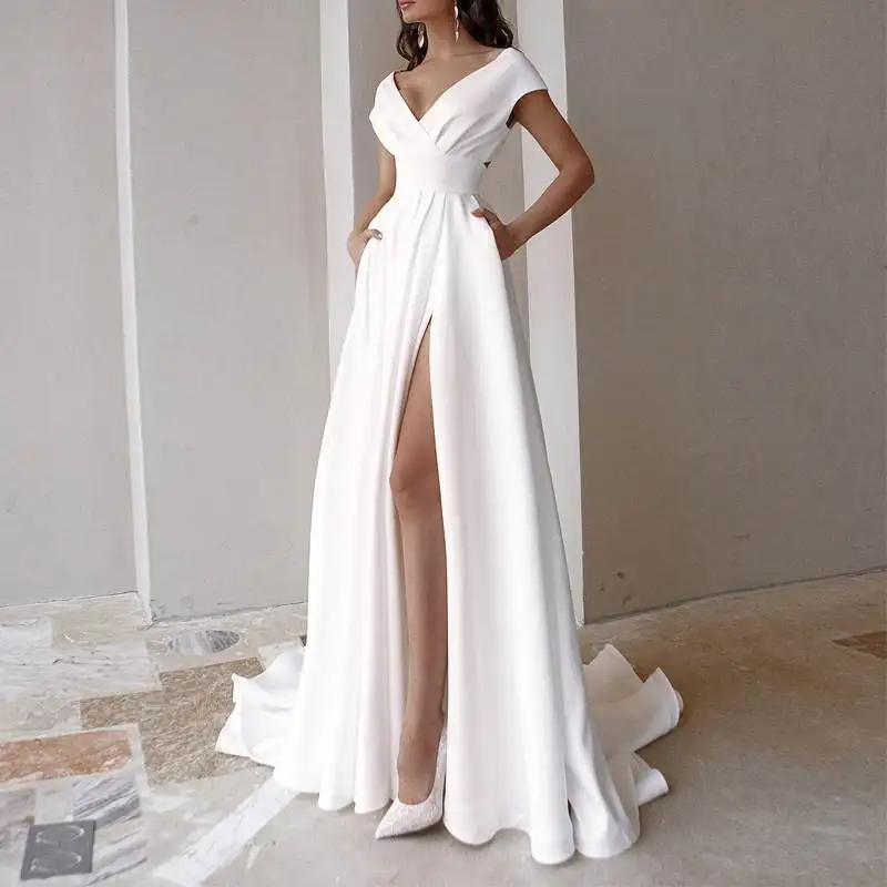 White Floor-Length …