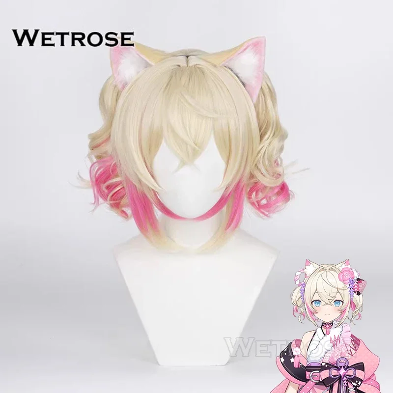 【Wetrose】 In Stock Mococo New Year Wig Abyssgard Cosplay Kimono Outfit Curly Two Ponytail Clips Full Set Wig Halloween Xmas