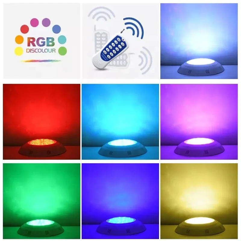 Imagem -02 - Superfície Piscina Led 12v Luz Subaquática Rgb Lâmpada de Natação Ip68 Água Prova de Aço Inoxidável 36w 45w 54w Fonte Iluminação