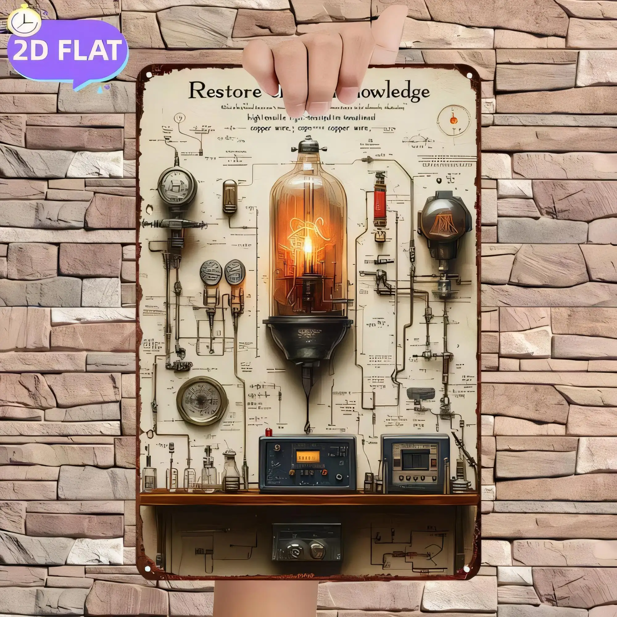 Tin Sign for Vintage Electrical Circuit Diagram Repair Workshop Metal Wall Plaque  Retro Industrial Gear Gauge Schematic Poster