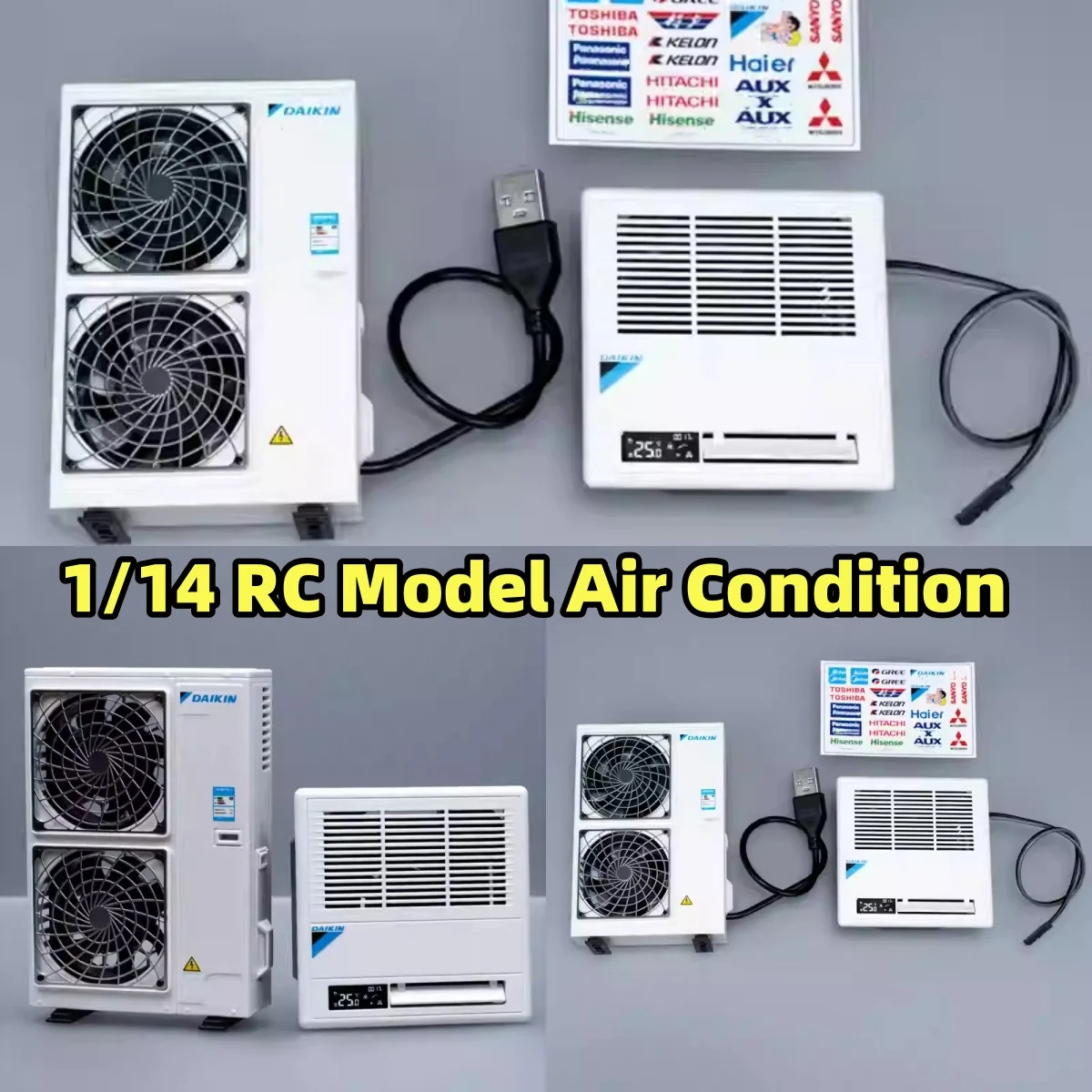 

Micro Air Condition Model Miniatures Toy Re-ment For 1:12 Tamiya RC Scania 770s Volvo Benz Man Daikin DIY Parts