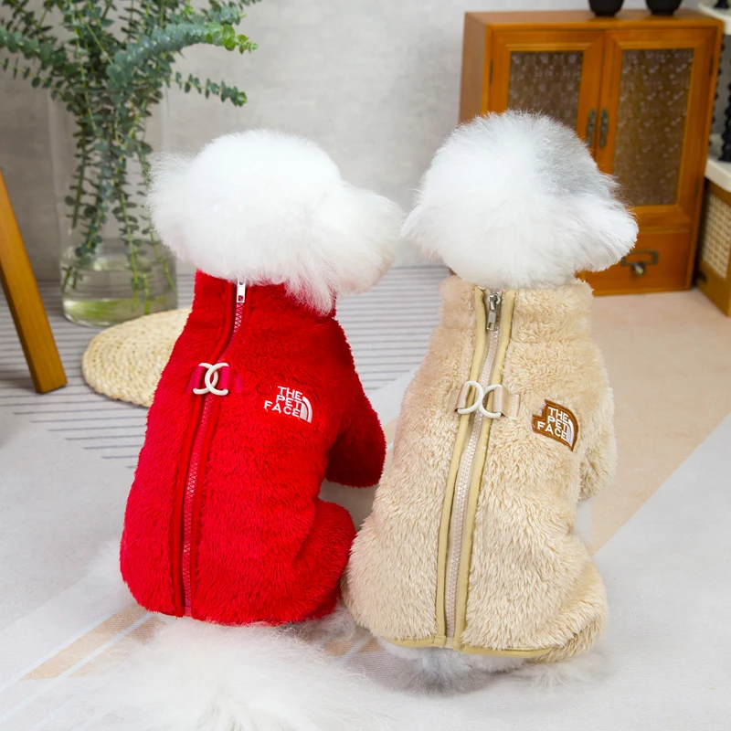 NEW Winter Dogs Jumpsuit Coat with Zipper Warm Pet Jacket Overalls for Small Dogs Cats Chihuahua Clothes Maltese Bulldog Onesies