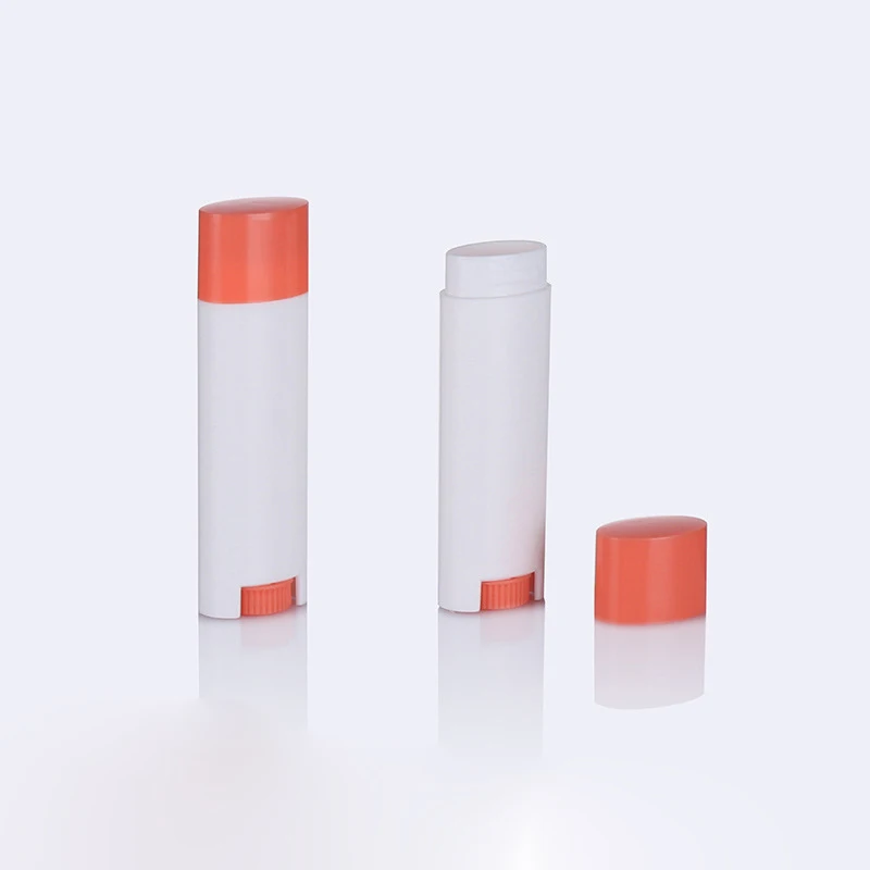 6 قطعة/الوحدة 4.5 جرام تدوير فارغة البيضاوي أنبوب بلسم الشفاه البلاستيك الأبيض الصلبة العطور مزيل العرق الحاويات المحمولة ماكياج أنابيب أحمر الشفاه
