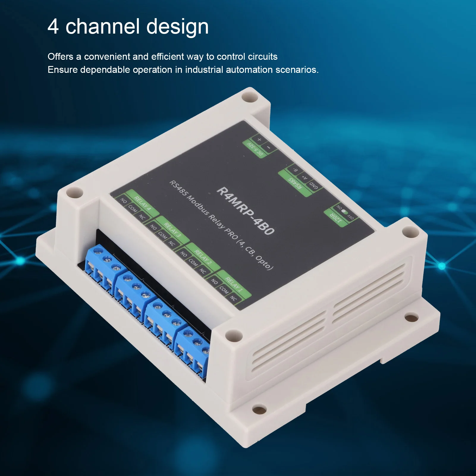 産業オートメーションアプリケーション用のフォトカプラ絶縁を内蔵した485インターフェースを備えたRTU 4チャンネルリレーモジュール