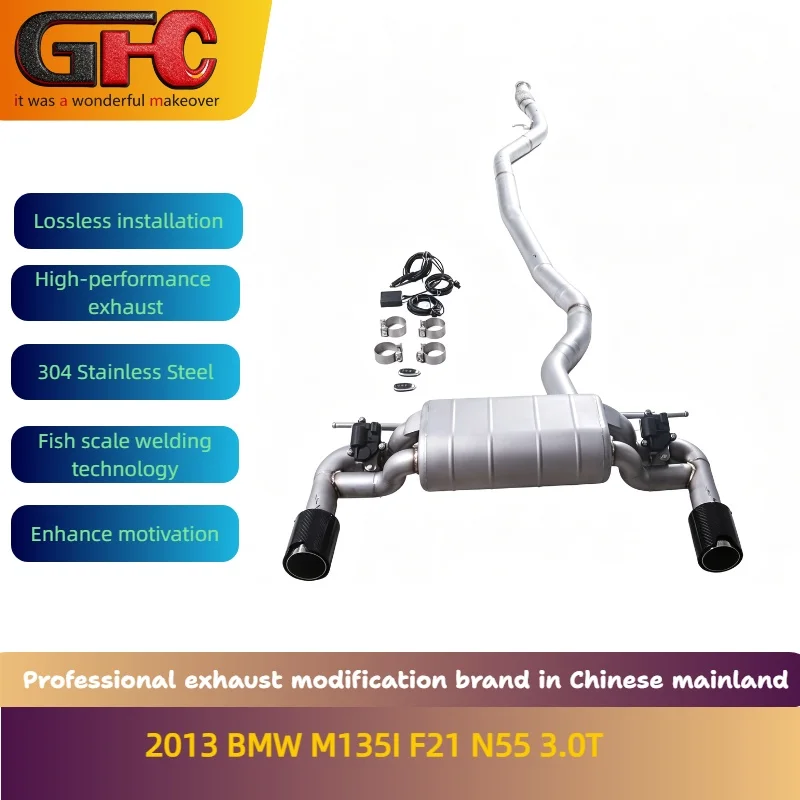

Applicable to the 2013 BMW M135I F21 N55 3.0T SUS304 High-performance Mid Rear Catback Valvetronic Exhaust with Muffler
