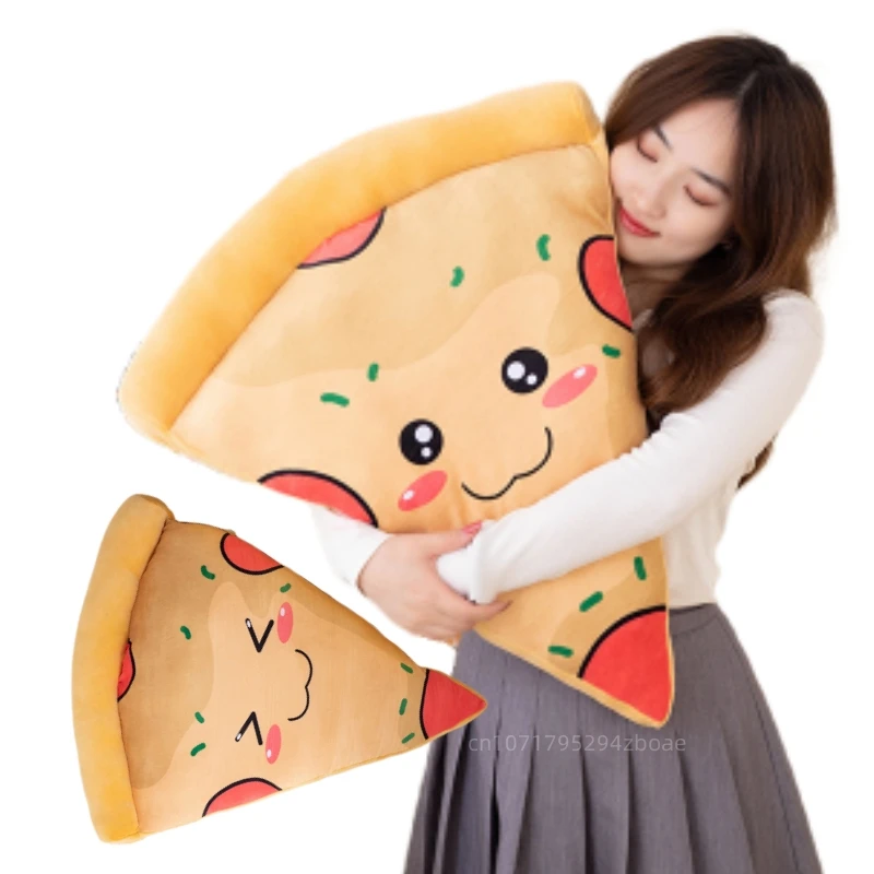 

New Cartoon With Expression Food Pizza Plush Doll Pillow Pizza Food Plush Toy Home Decor Holiday Gifts For Boys And Girls